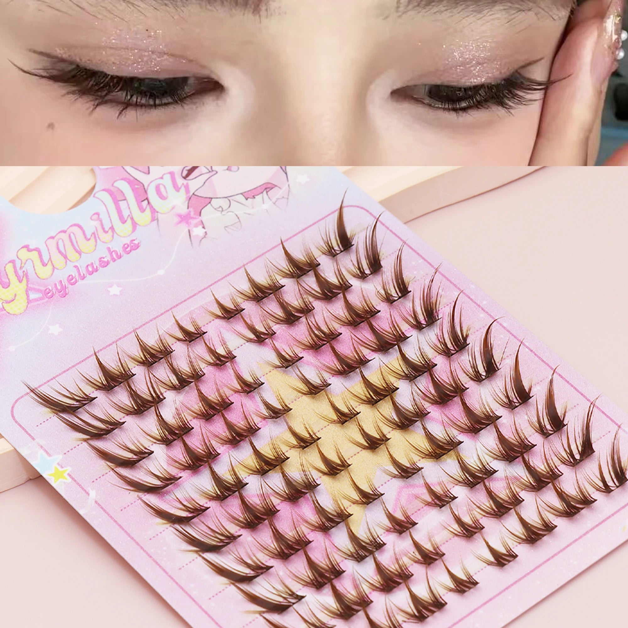 Bold Brown Fox Lash Clusters