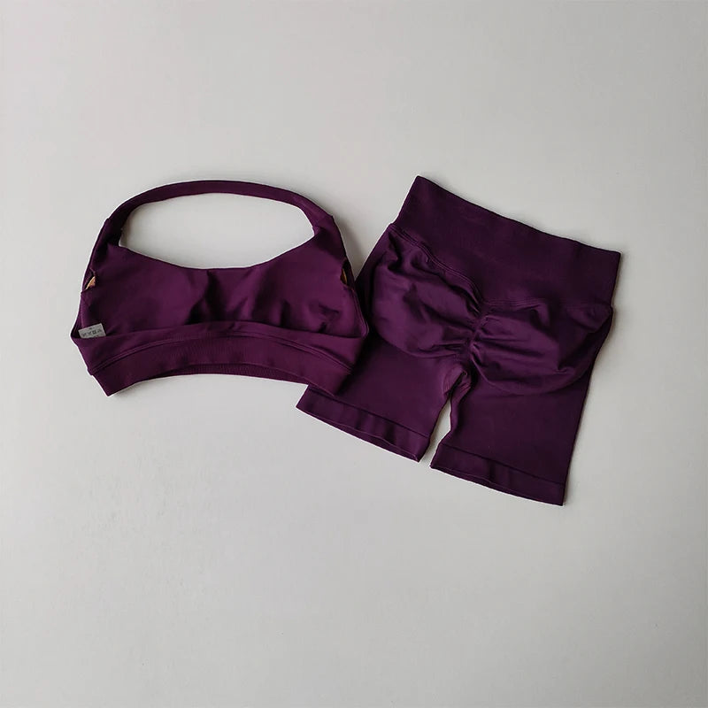 Peach Fit Yoga Bra Set