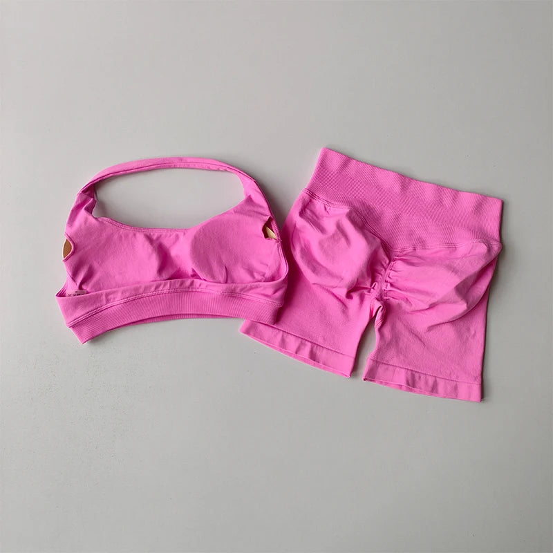 Peach Fit Yoga Bra Set
