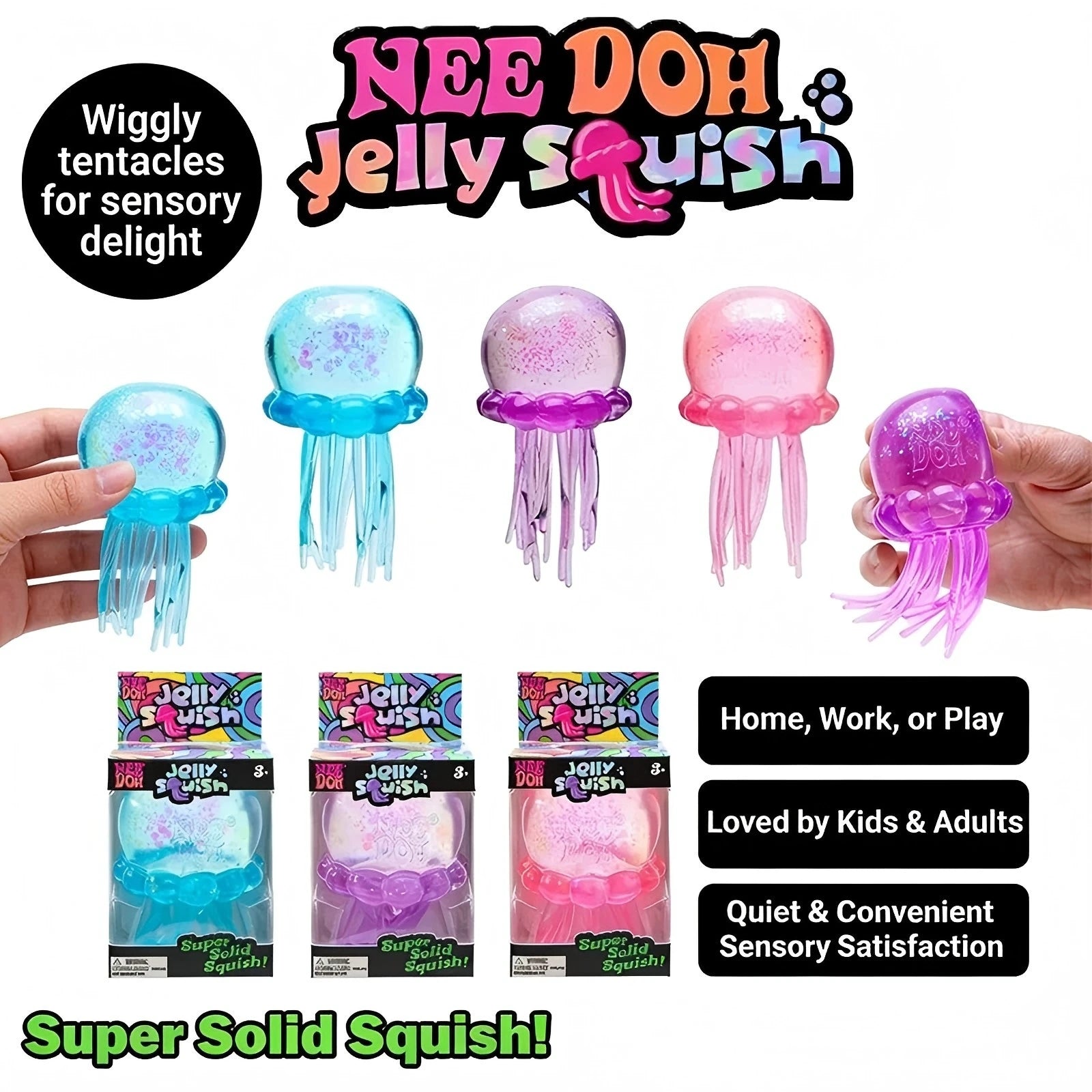 Jellyfish Stress Squish Cube Toy