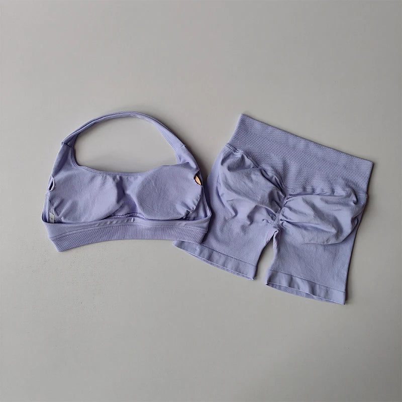 Peach Fit Yoga Bra Set