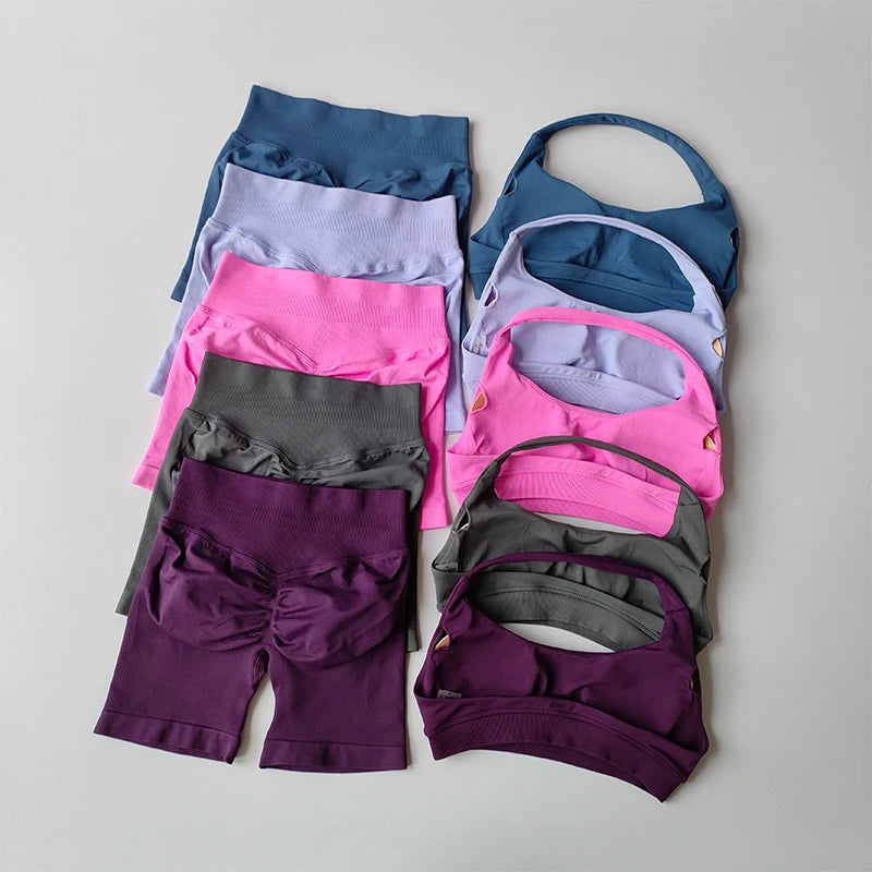 Peach Fit Yoga Bra Set