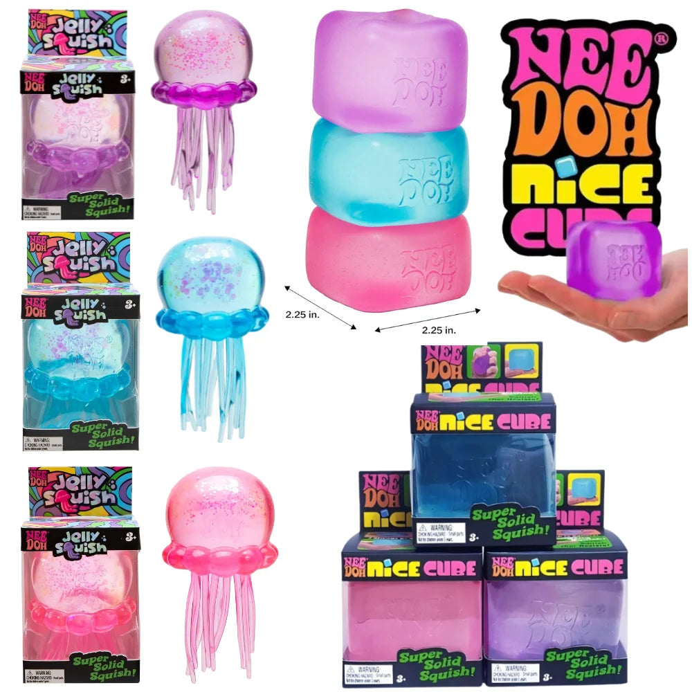 Jellyfish Stress Squish Cube Toy